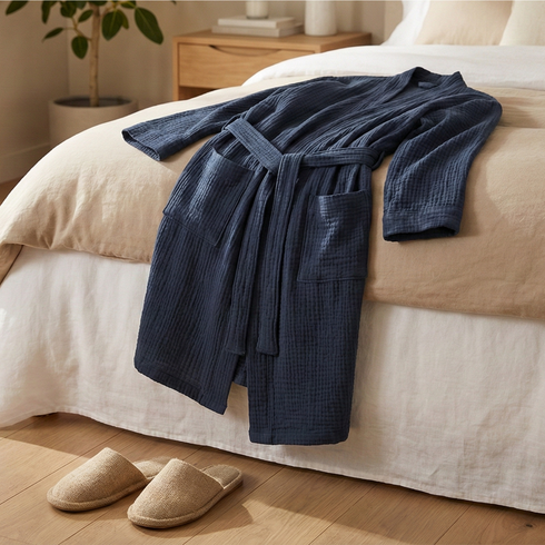 The Four-Seasons Bathrobe - 100% Muslin Cotton
