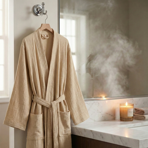 The Four-Seasons Bathrobe - 100% Muslin Cotton