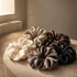 The Fleece Satin Scrunchies - 3 Pieces Pack