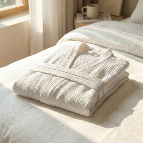 The Four-Seasons Bathrobe - 100% Muslin Cotton