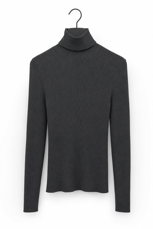 Ribbed Turtleneck Top