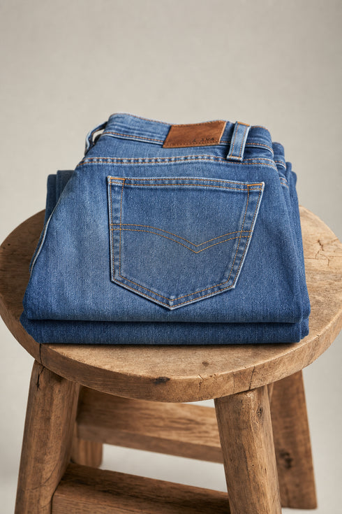 Straight-Leg Denim Jeans
