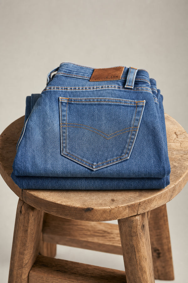 Straight-Leg Denim Jeans