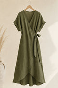 Linen Wrap Dress