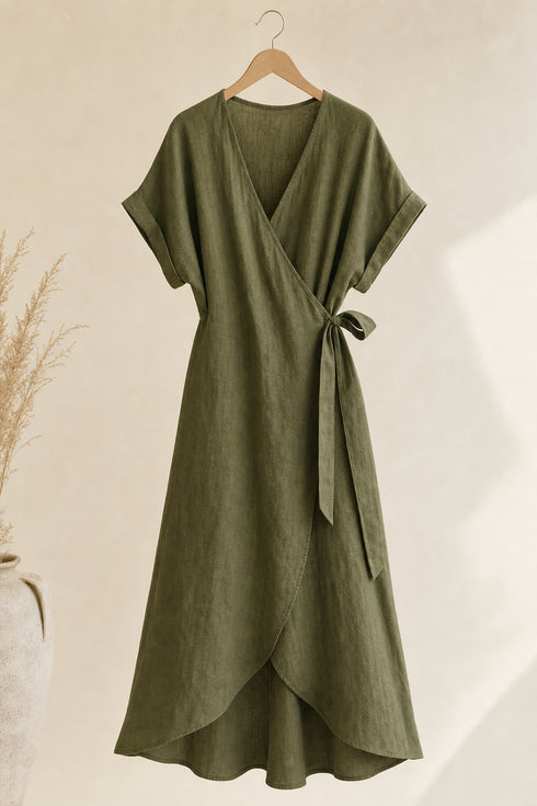Linen Wrap Dress