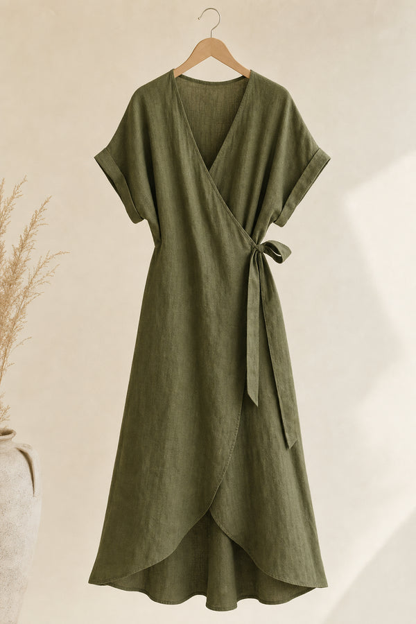 Linen Wrap Dress